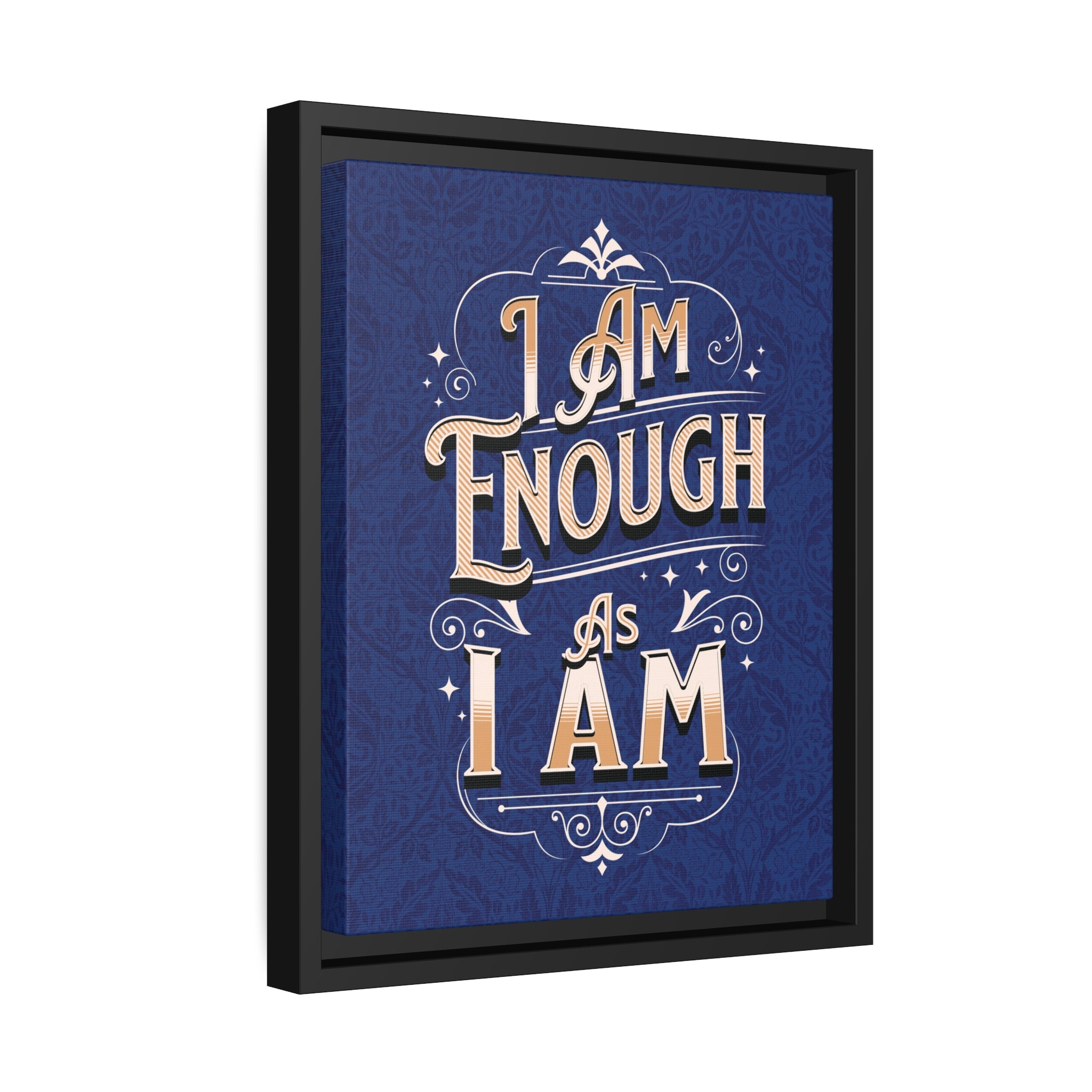 I Am Enough Framed Canvas - Navy