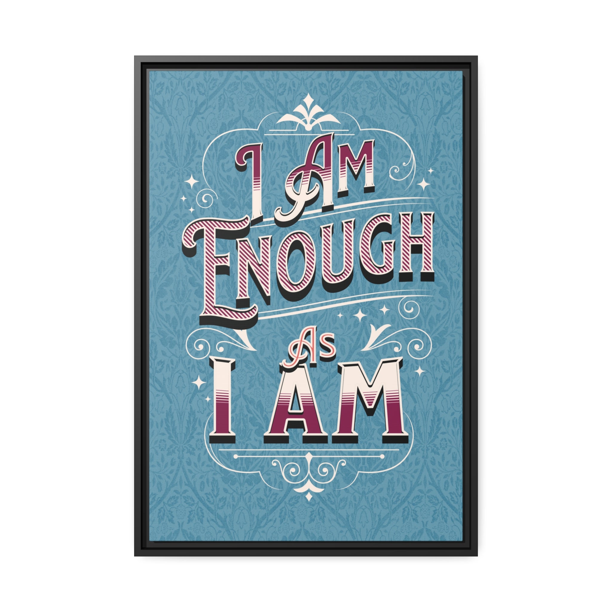 I Am Enough Framed Canvas - Blue