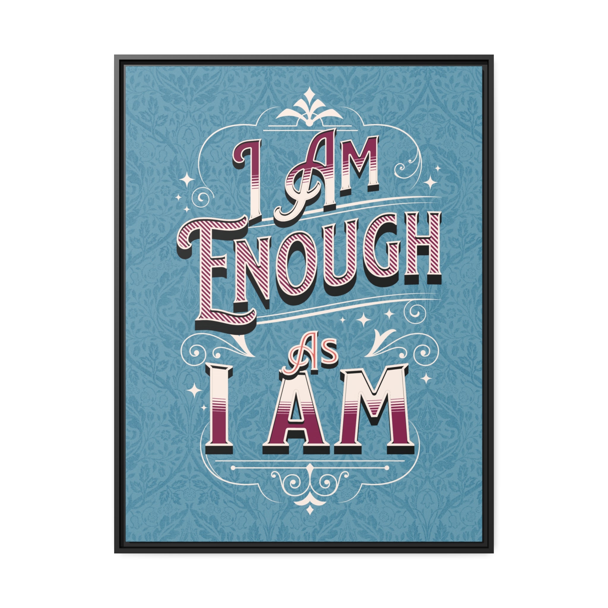 I Am Enough Framed Canvas - Blue