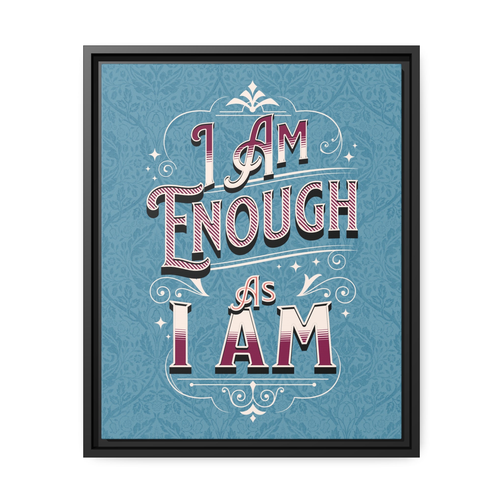 I Am Enough Framed Canvas - Blue