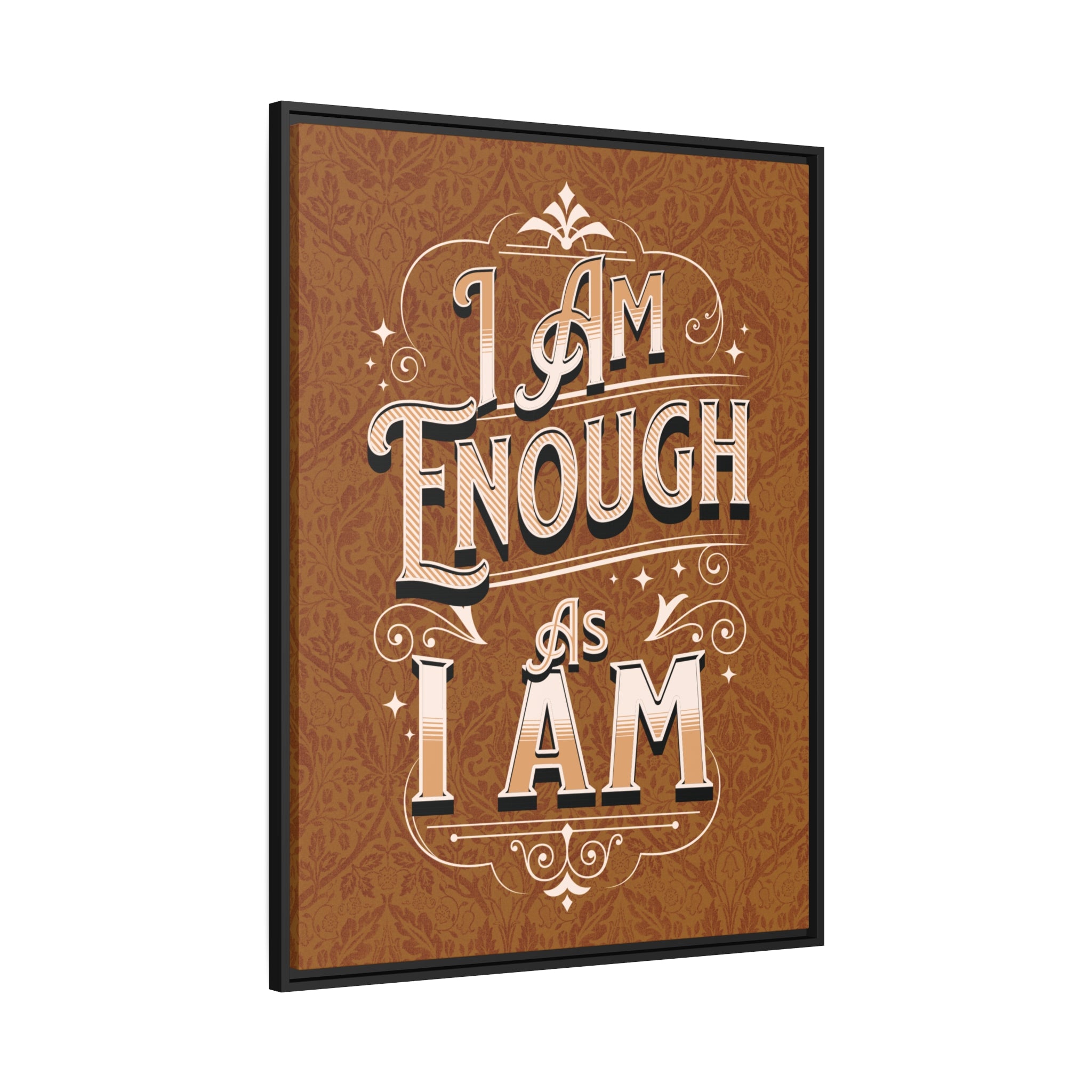 I Am Enough Framed Canvas - Gold