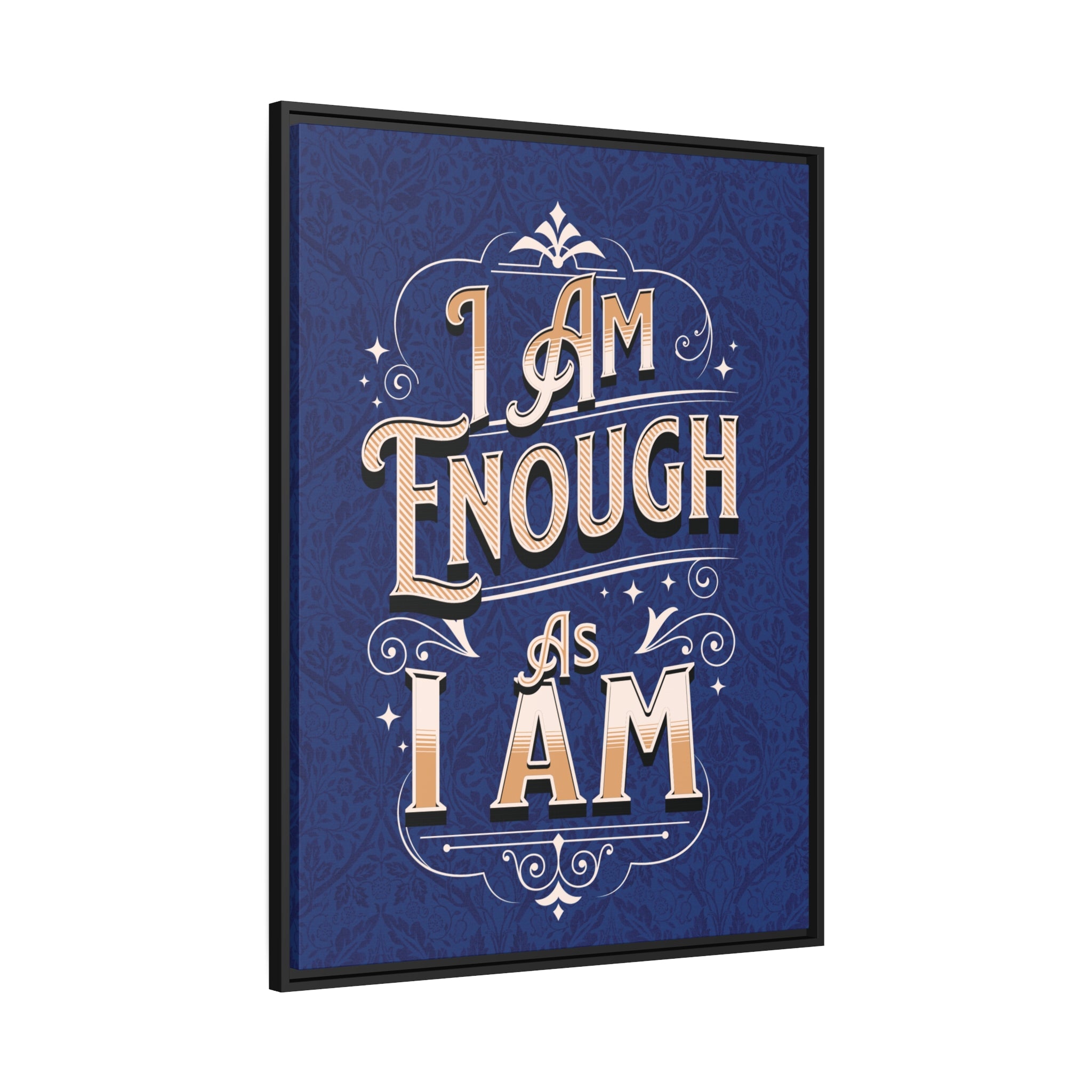 I Am Enough Framed Canvas - Navy