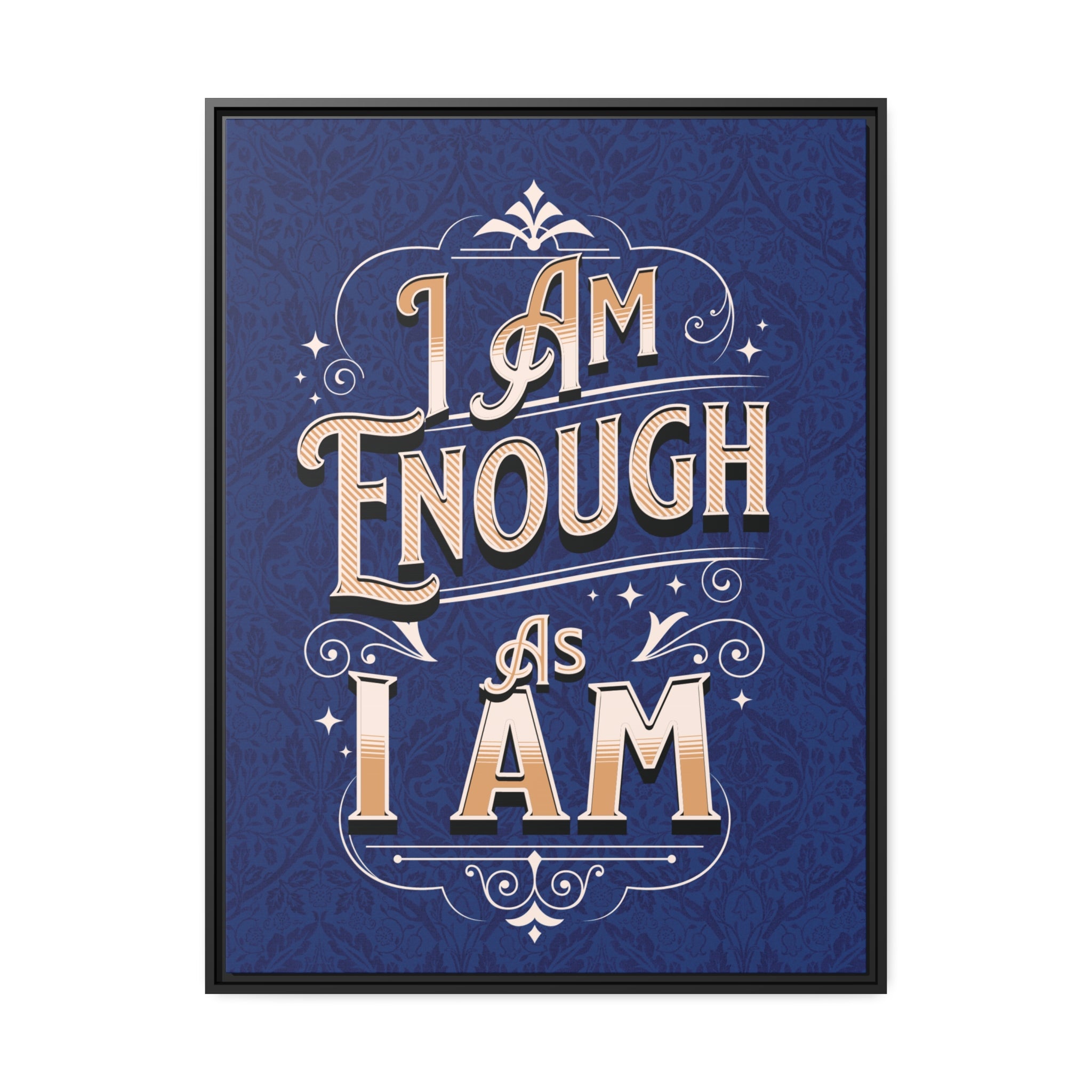 I Am Enough Framed Canvas - Navy