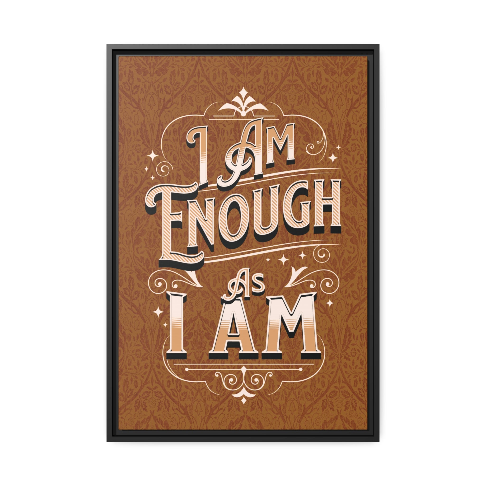 I Am Enough Framed Canvas - Gold