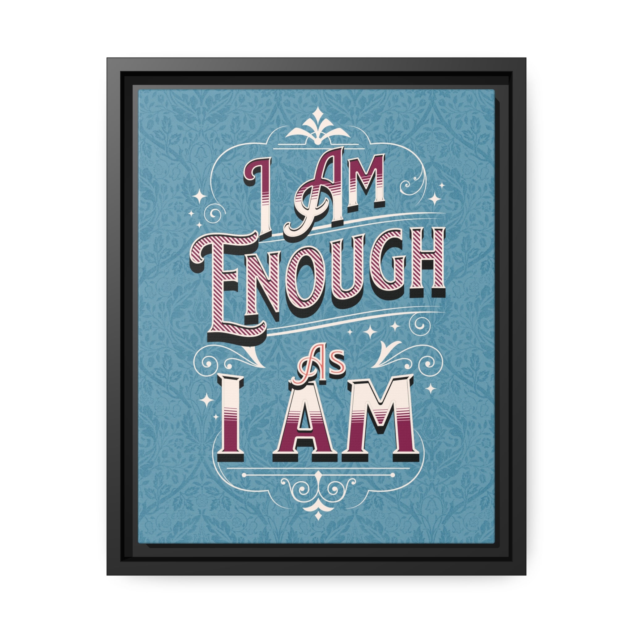 I Am Enough Framed Canvas - Blue
