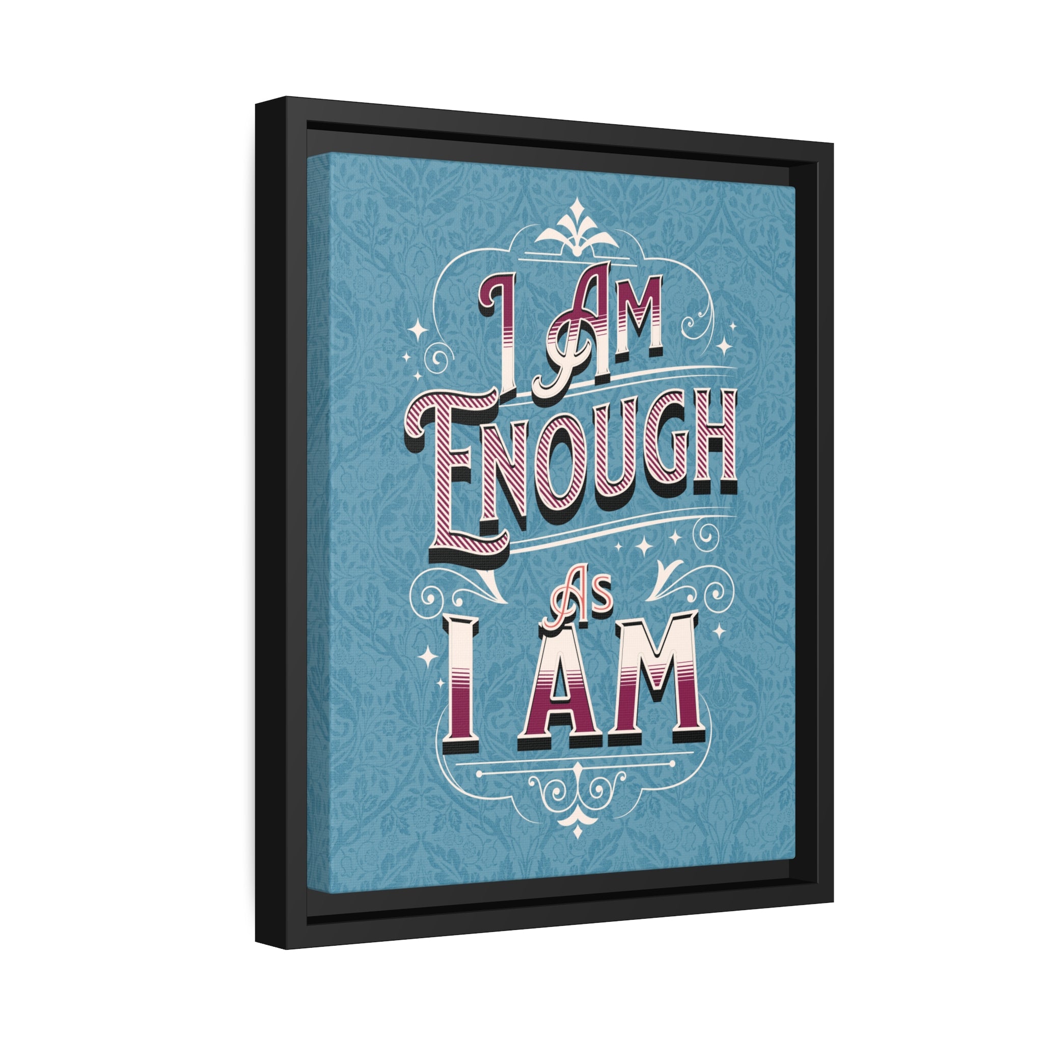 I Am Enough Framed Canvas - Blue