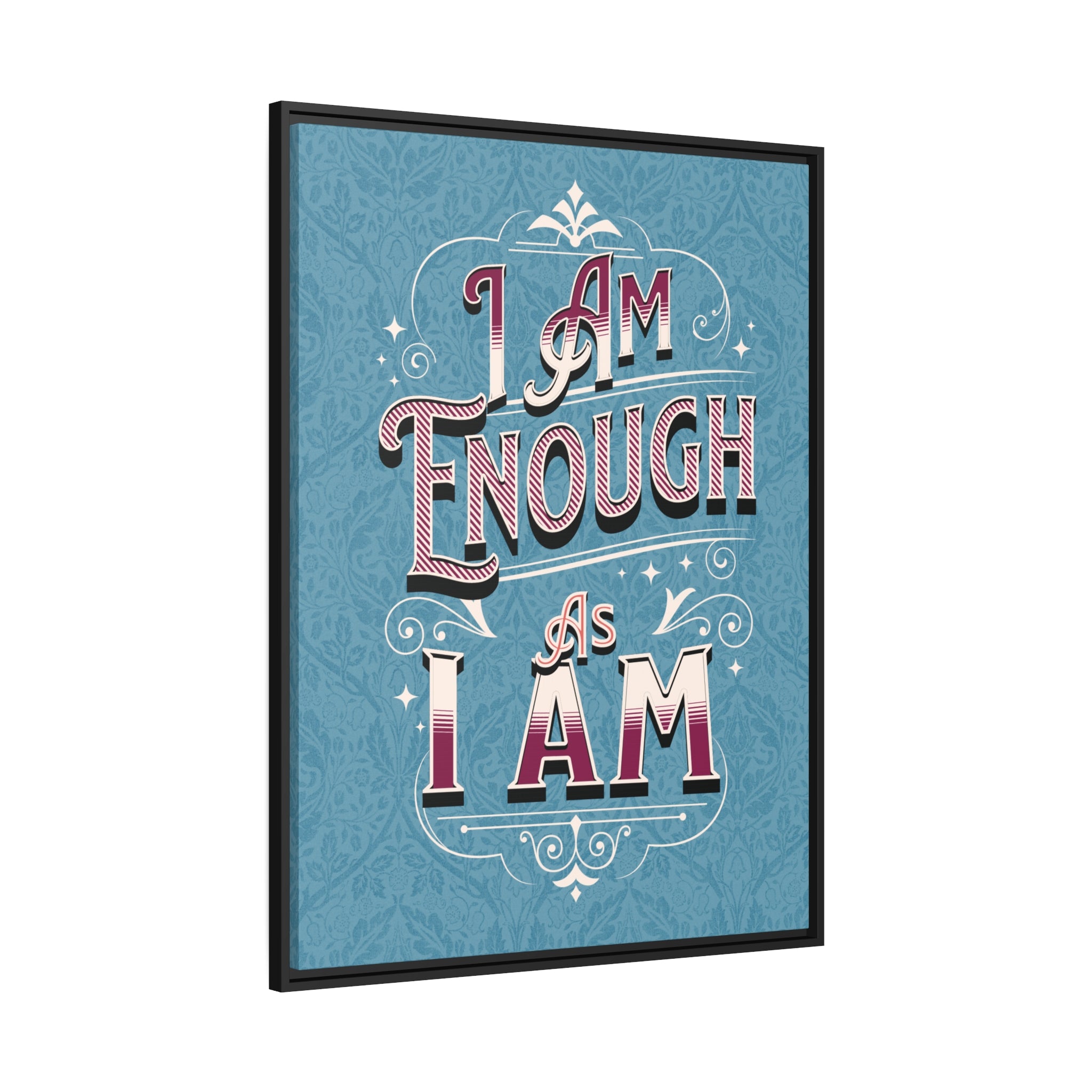I Am Enough Framed Canvas - Blue