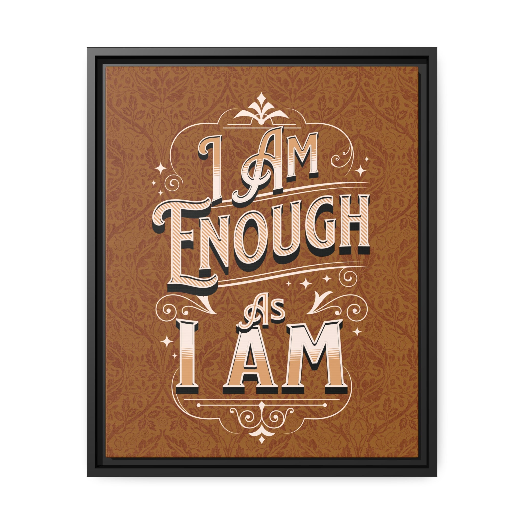 I Am Enough Framed Canvas - Gold