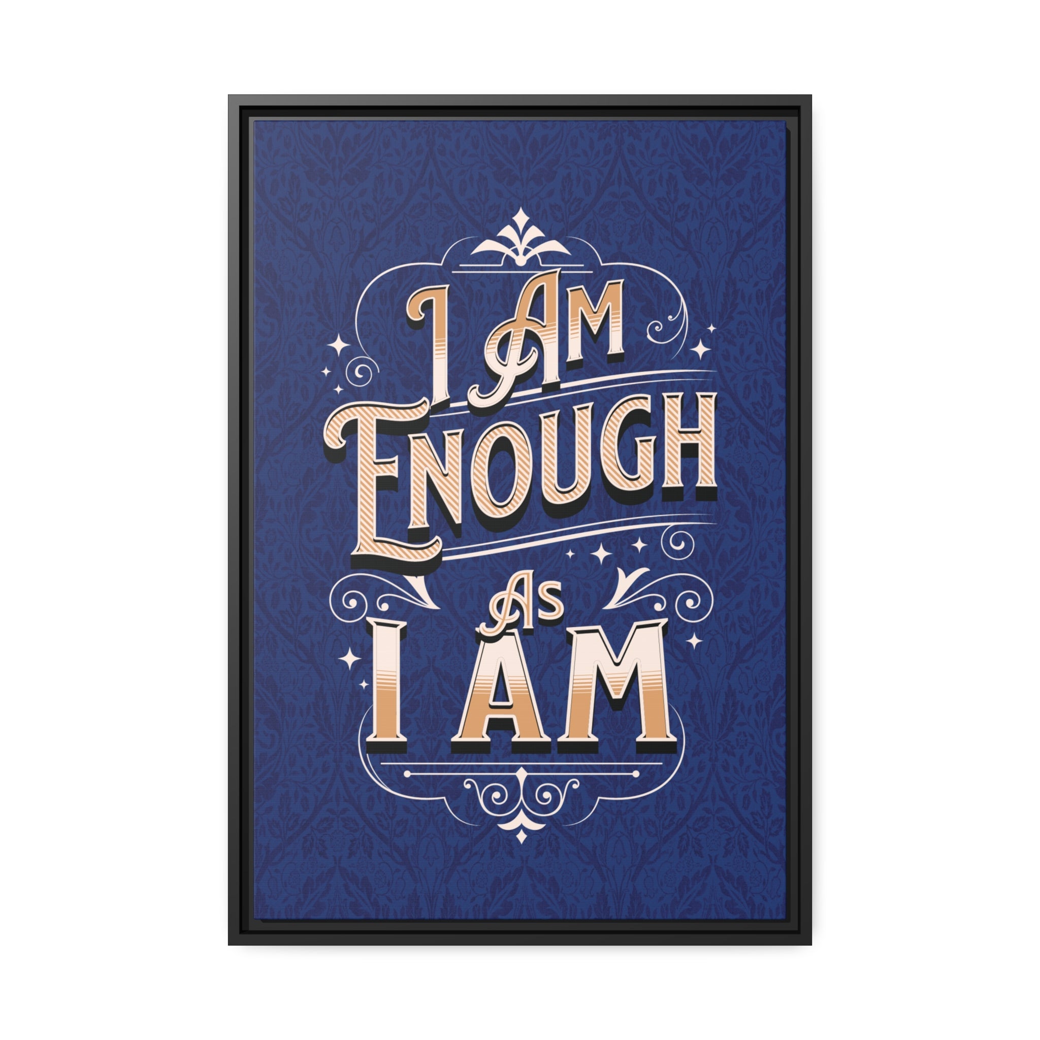 I Am Enough Framed Canvas - Navy
