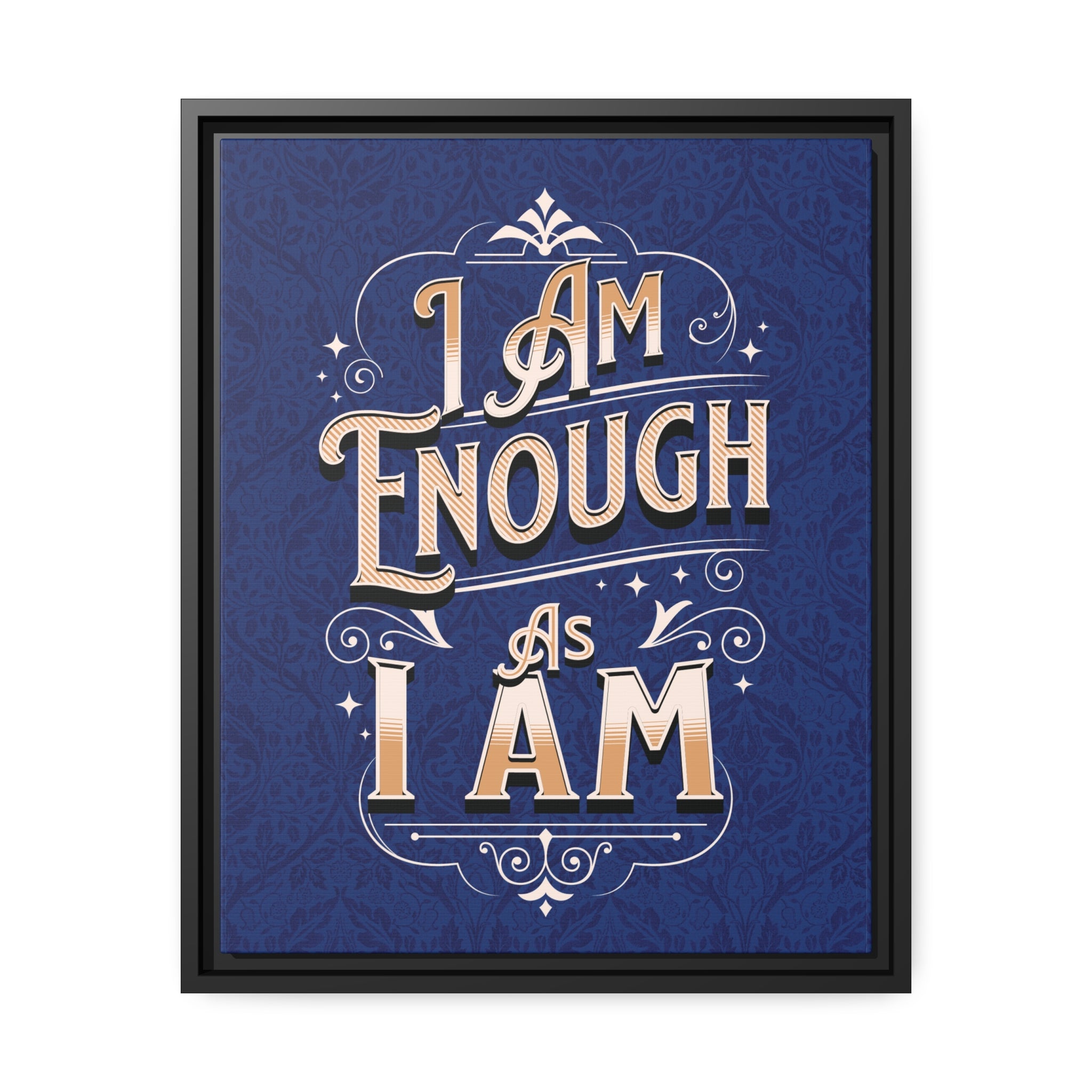 I Am Enough Framed Canvas - Navy