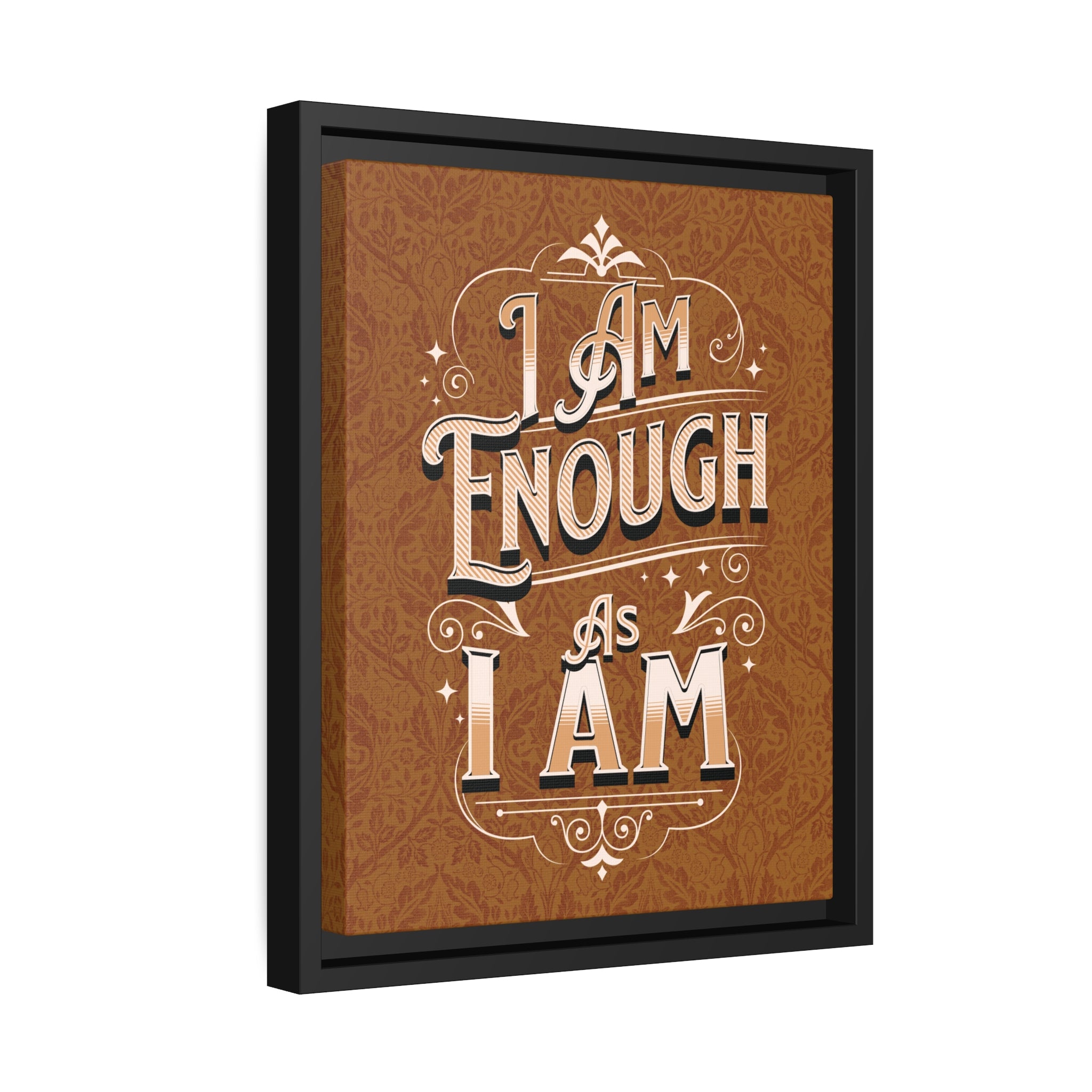 I Am Enough Framed Canvas - Gold