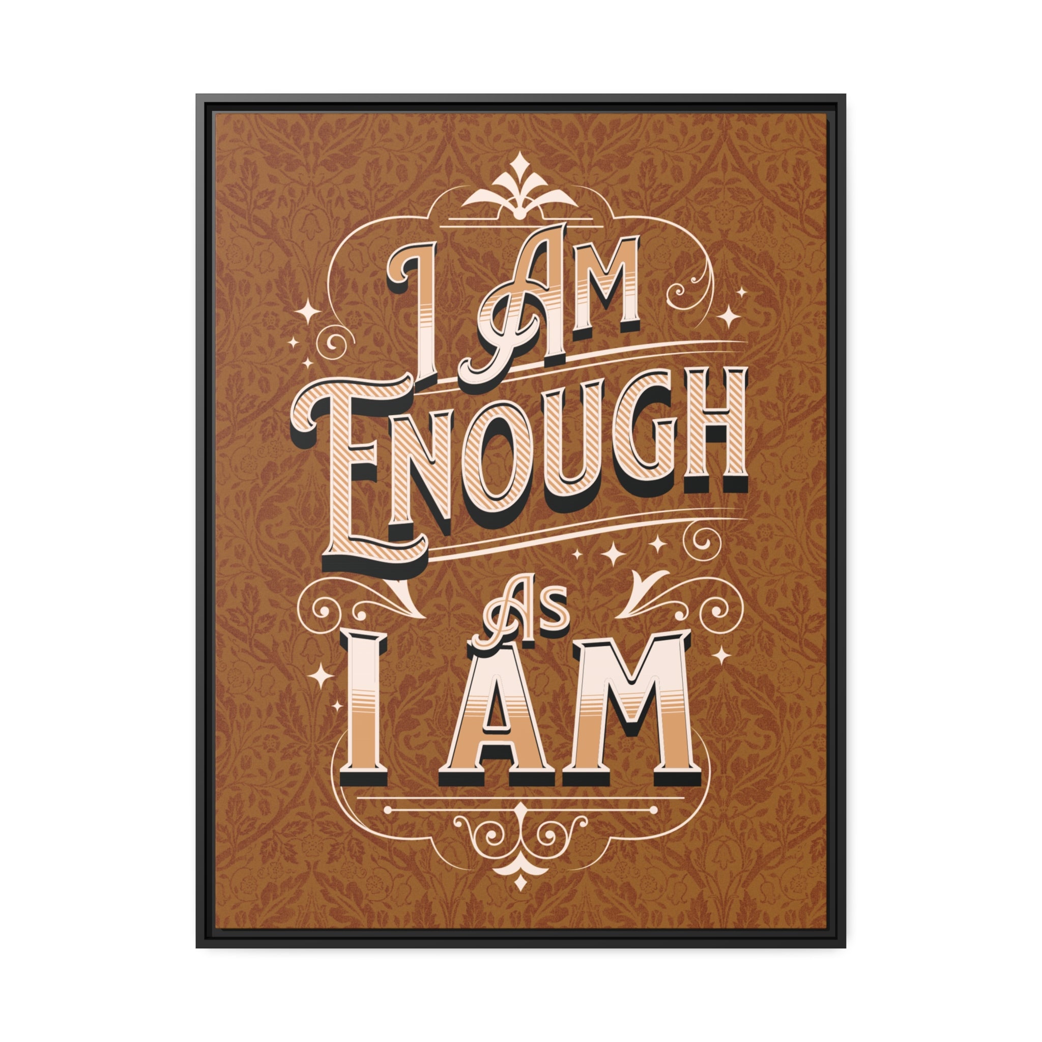 I Am Enough Framed Canvas - Gold