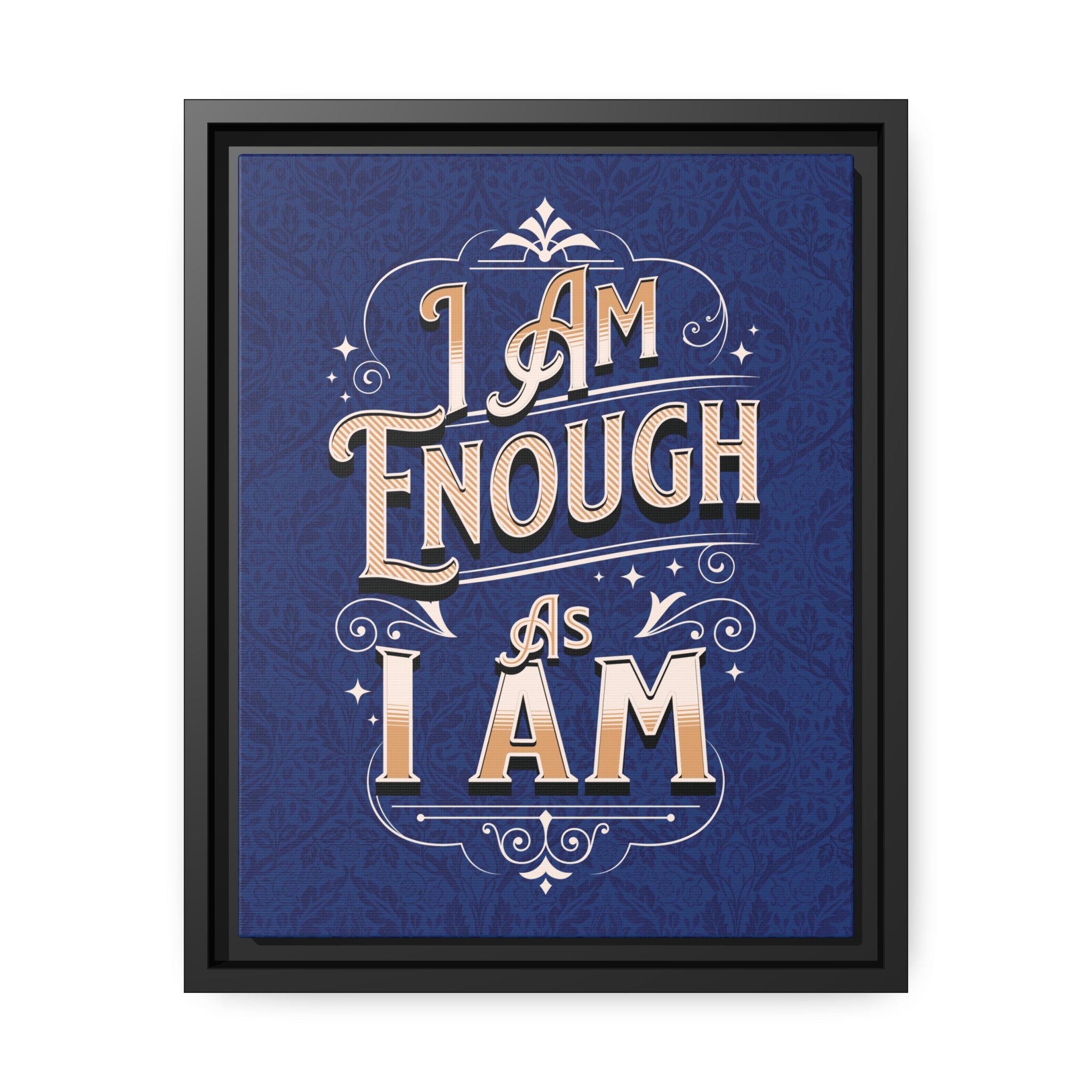 I Am Enough Framed Canvas - Navy