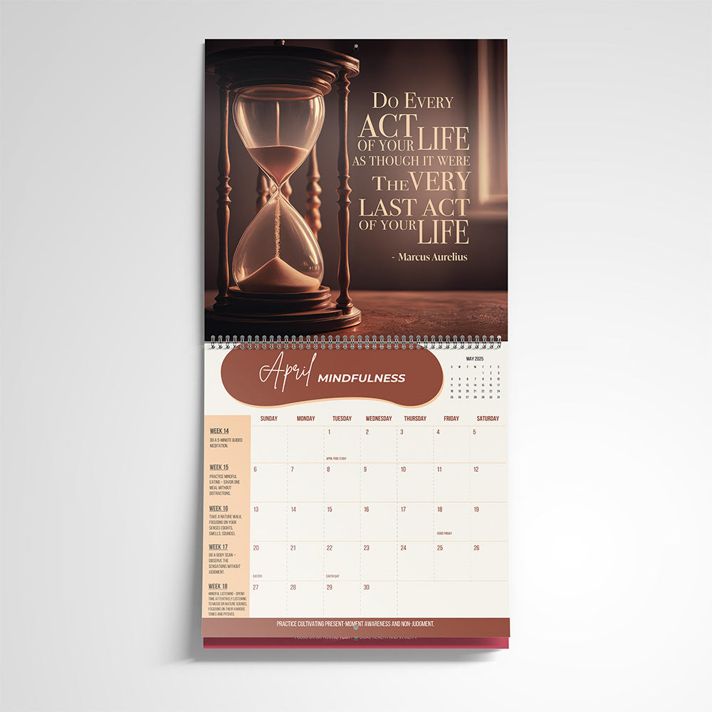 2025 Growth Calendar: 52 Weeks of Positive Change with stickers