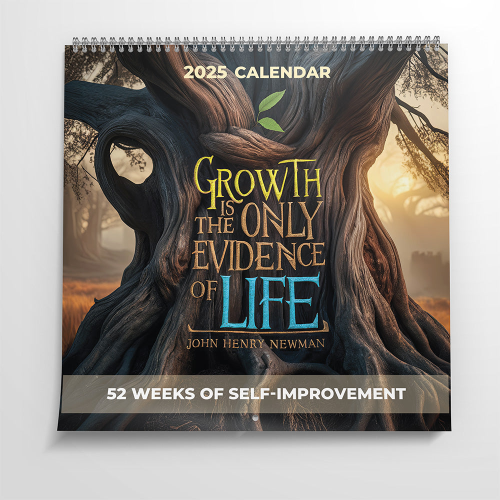 2025 Growth Calendar: 52 Weeks of Positive Change with stickers