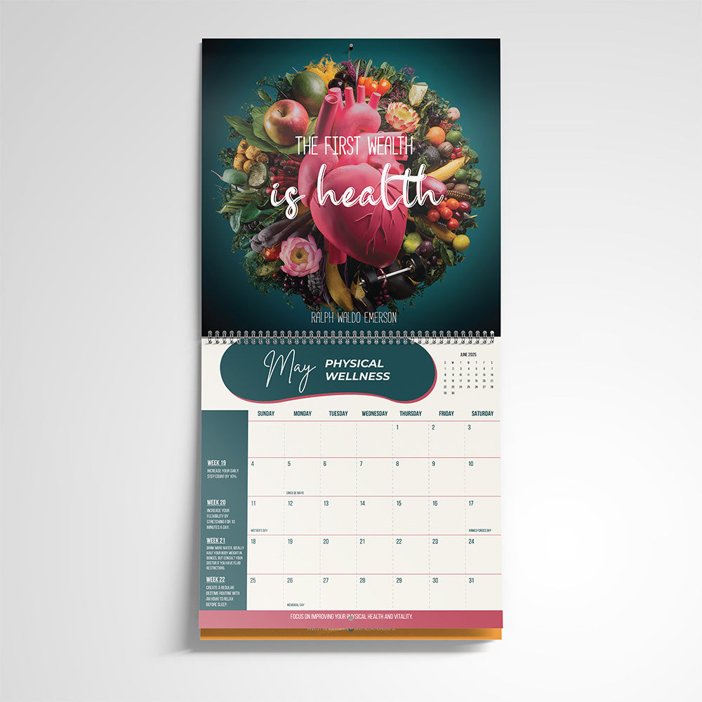 2025 Growth Calendar: 52 Weeks of Positive Change with stickers