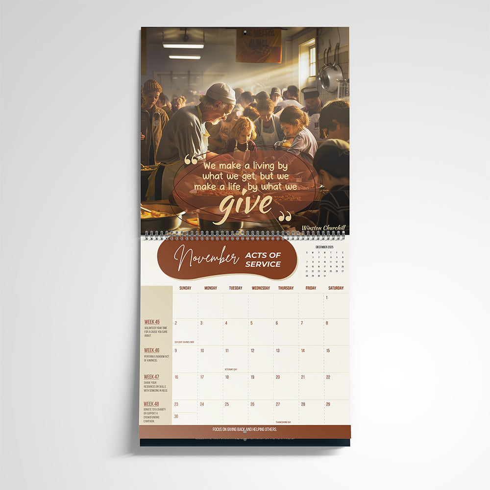 2025 Growth Calendar: 52 Weeks of Positive Change with stickers