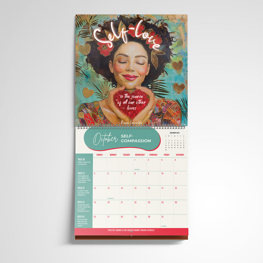 2025 Growth Calendar: 52 Weeks of Positive Change with stickers