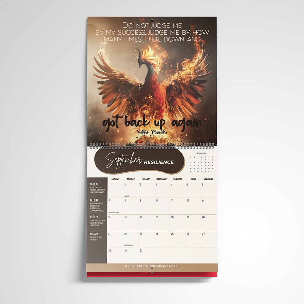 2025 Growth Calendar: 52 Weeks of Positive Change with stickers