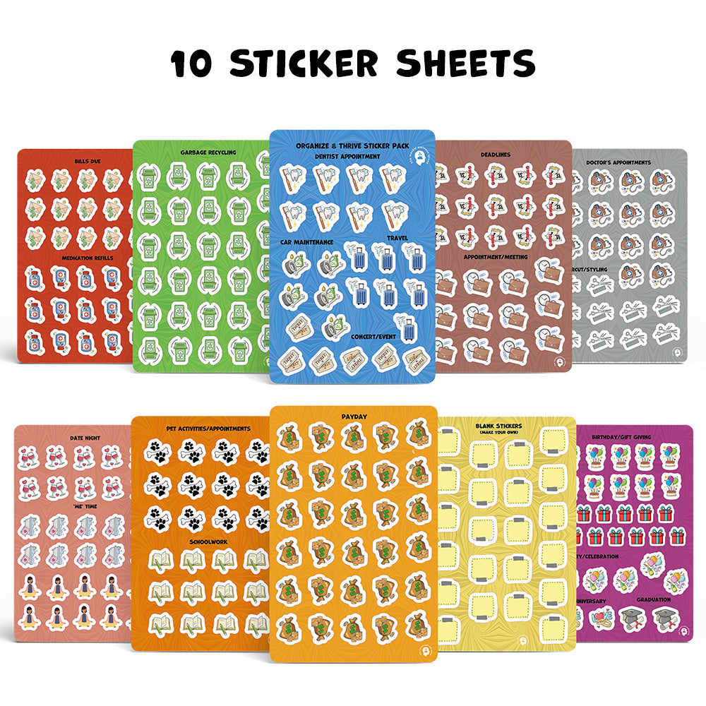 2025 Growth Calendar: 52 Weeks of Positive Change with stickers