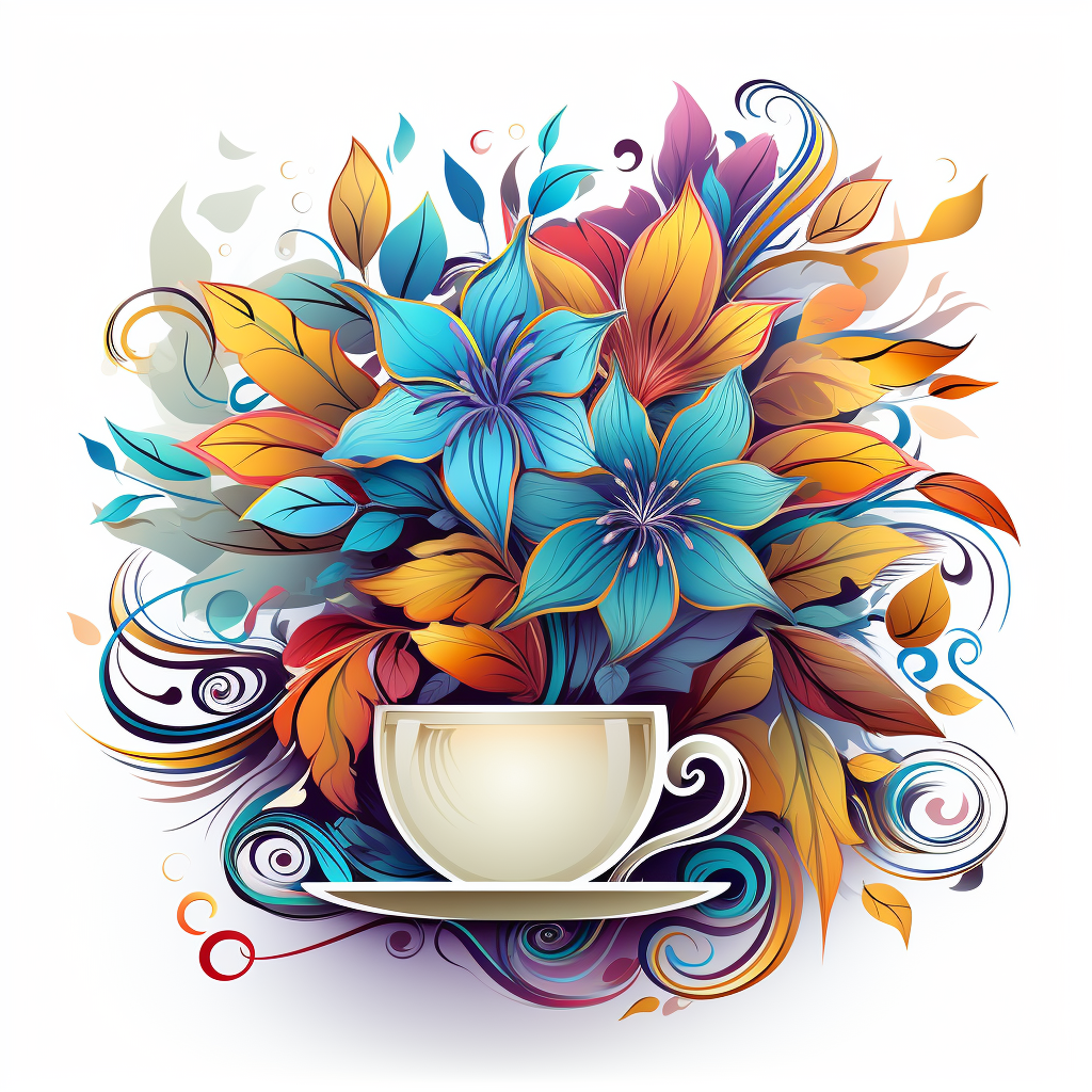 Coffee cup with flowers
