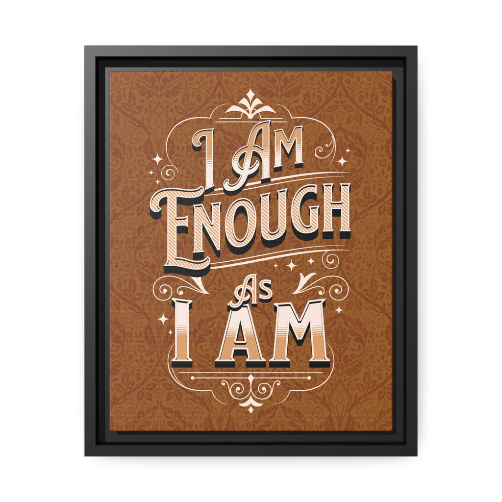 I Am Enough Framed Canvas - Gold