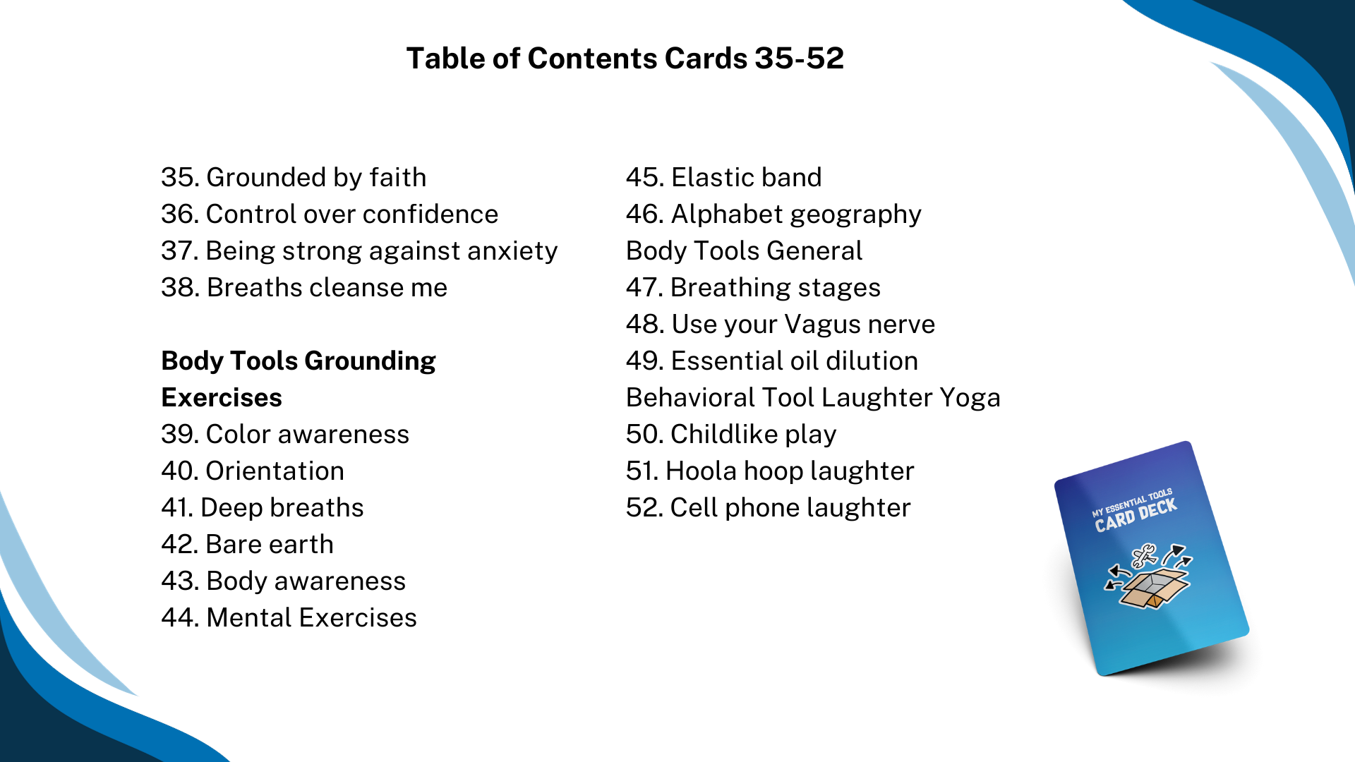 Essential Tools Card Deck