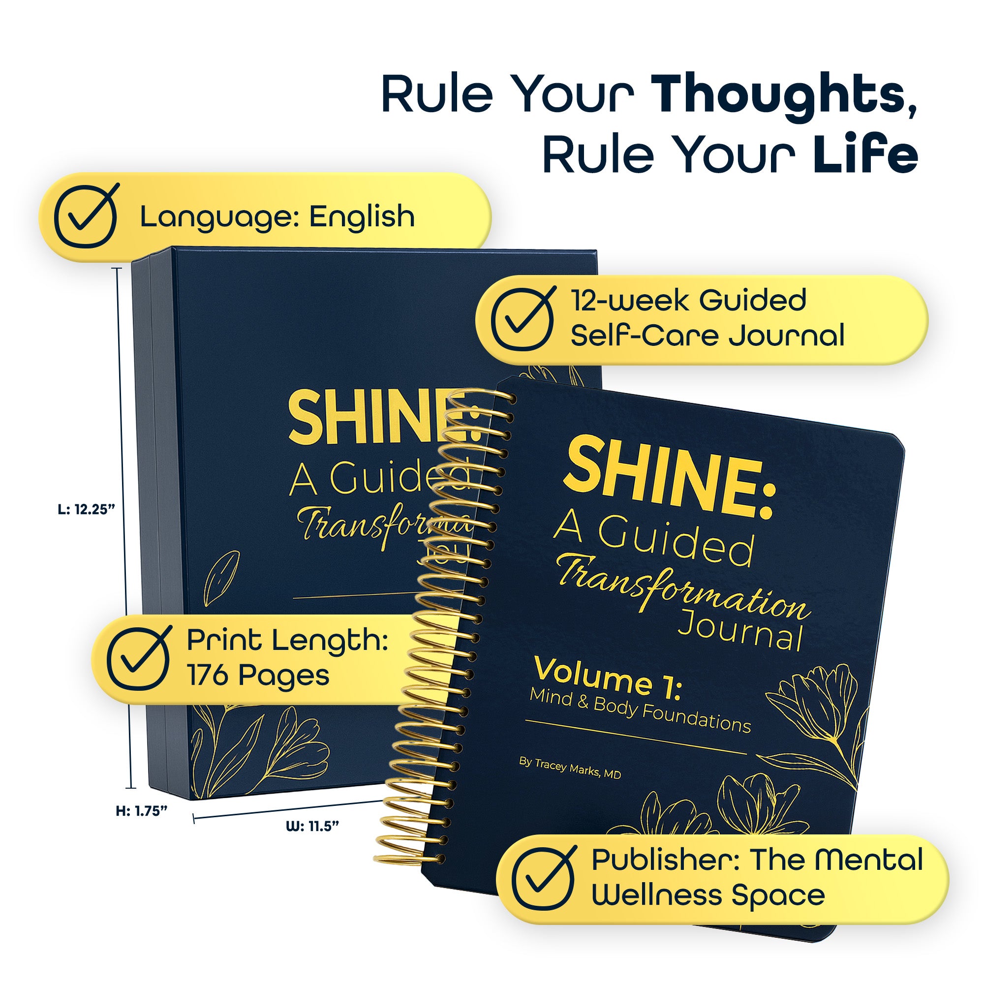 Transformation Journal – Volume 1: 12 Weeks to Self-Awareness, Mindset Mastery & Healthy Habits